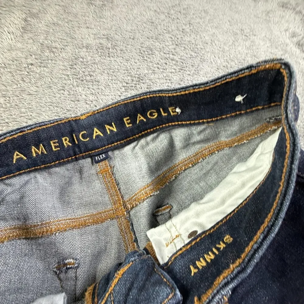 American Eagle Men's Flex Skinny Jeans Dark Wash Denim 29x30 Tapered Leg